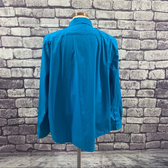 Jones New York Turquoise Button Down Blouse - Picture 5 of 9